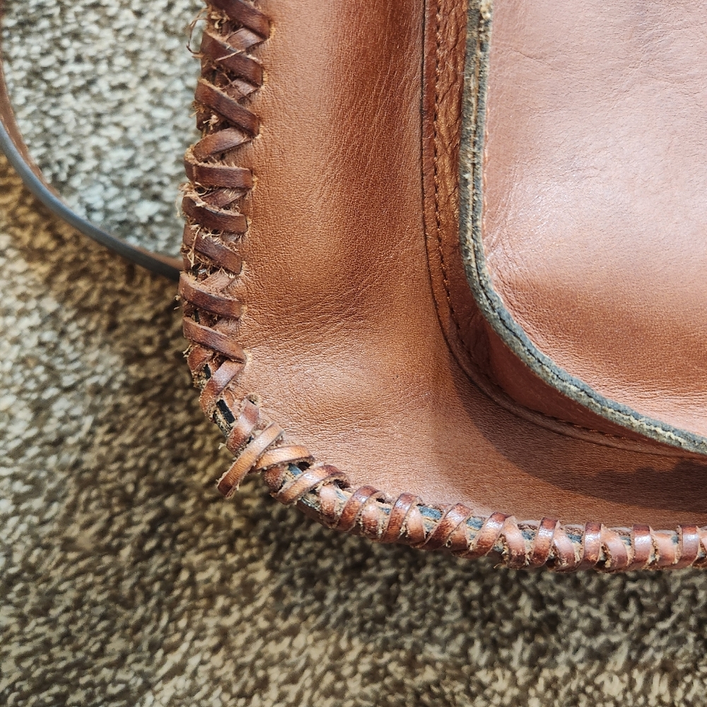 Patricia Nash Leather Braided Baratolli Saddle Crossbody Bag - Picture 9 of 11